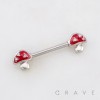 MAGIC MUSHROOM 316L SURGICAL STEEL NIPPLE RING